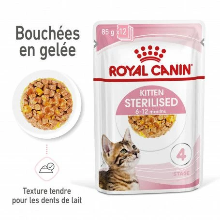 Cat Kitten Sterilised Royal Canin Emincé En Gelée Sachet Repas – Image 3