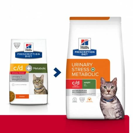 Pack'Avenue Hill's C/d Urinary Stress Multicare+Metabolic Pour Chat 3 Kg – Image 2